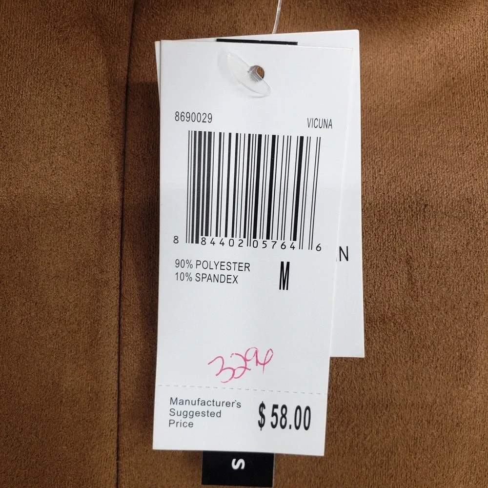 Grace Elements Brown Faux Suede Leggings Pants Women's Size M Pull on Skinny NEW